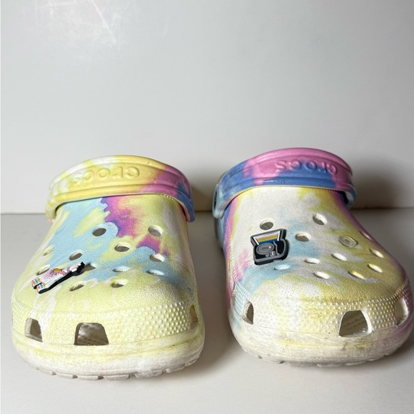 CROCS Women's Sandals in Pastel Yellow, Pink, and Blue - Picture 2 of 7